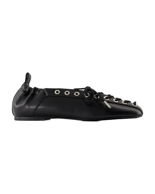 Ganni Black Ballerinas Eyelets