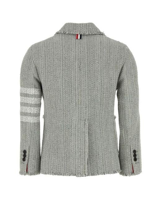 Thom Browne Gray 4 Bar-Stripe Tweed Jacket