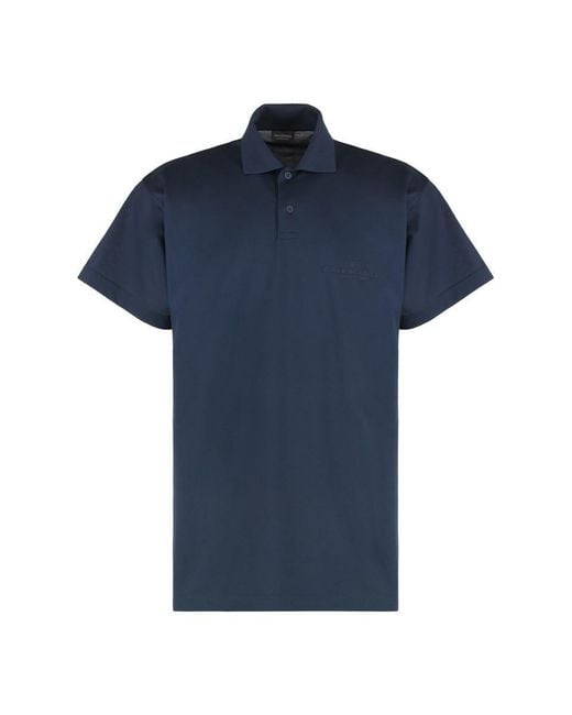 Balenciaga Blue Intertwined Cotton-Piqué Polo Shirt for men