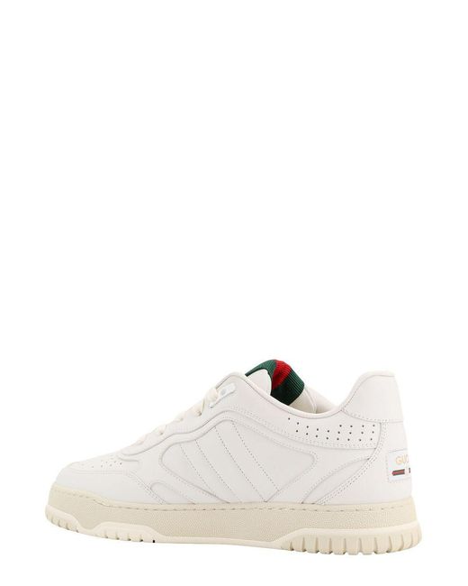 Gucci White Re-Web Low-Top Sneakers for men