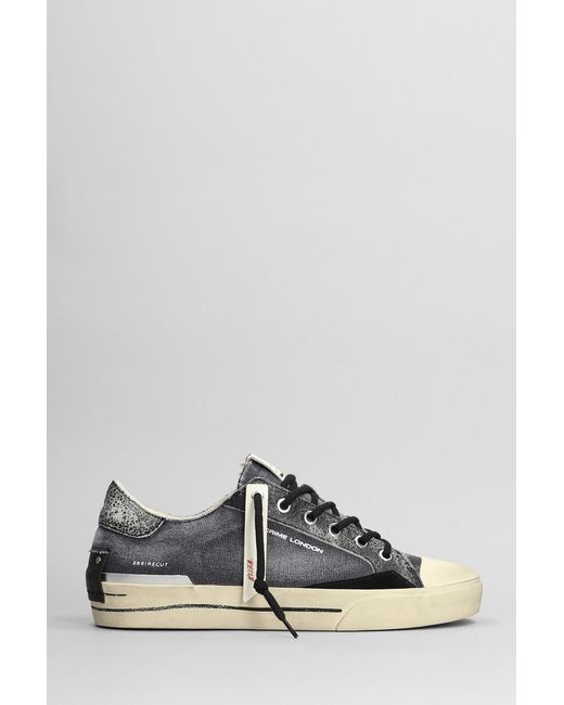 Crime London Black Recut Low Sneakers for men