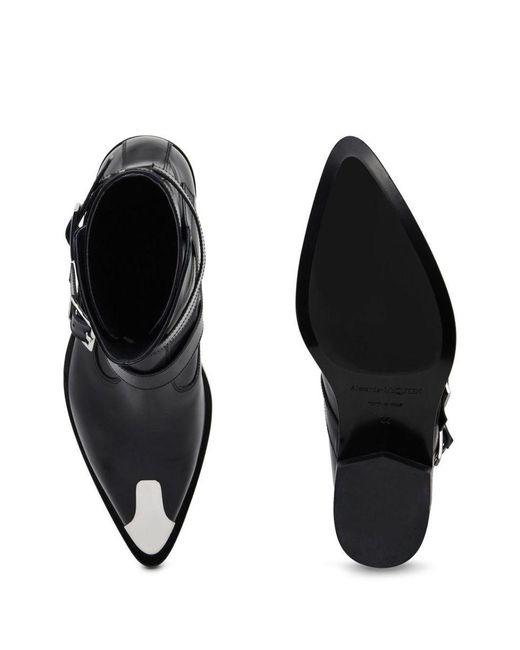 Alexander McQueen Black Punk Ankle Boots for men