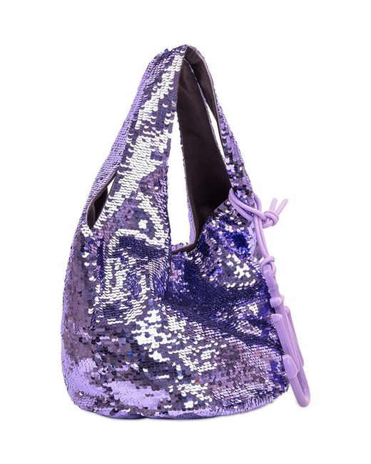 J.W. Anderson Purple Sequin Mini Shopper Bag