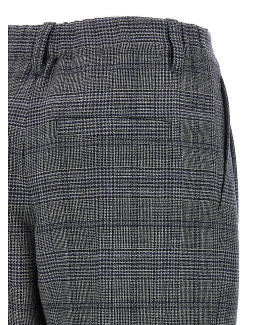 Brunello Cucinelli Gray Pied De Poule Wool Pants