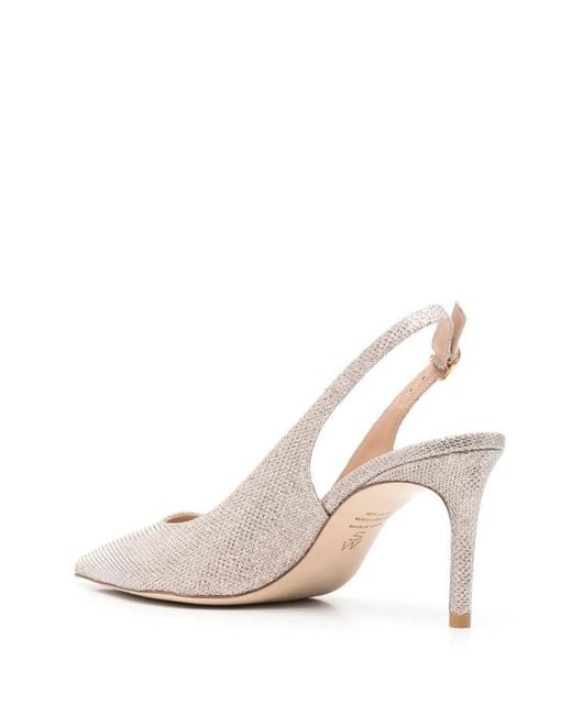 Stuart Weitzman White Power Slingback