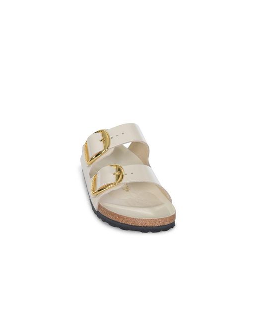 Birkenstock White 'Arizona Big Buckle' Slippers
