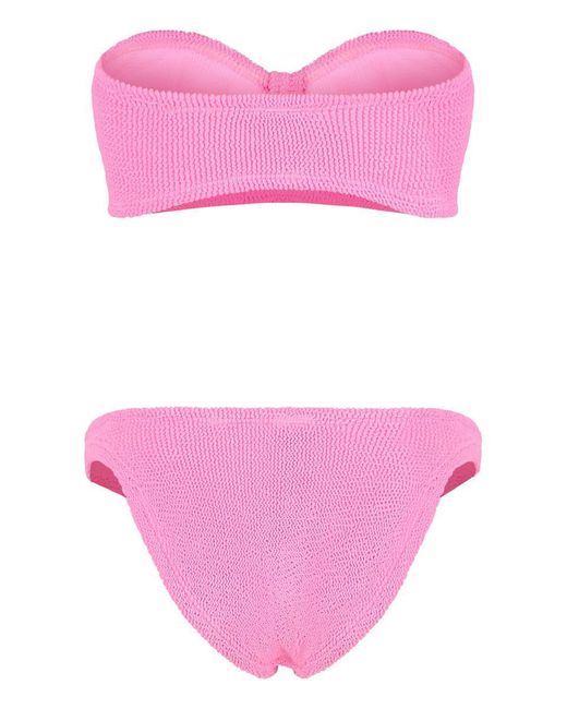 Hunza G Pink Jean Plain Color Bikini