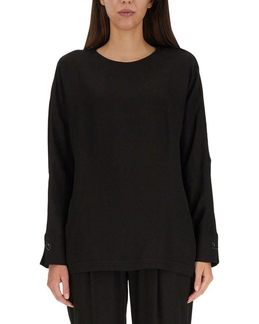 Fabiana Filippi Black Cufflinks Detail Blouse