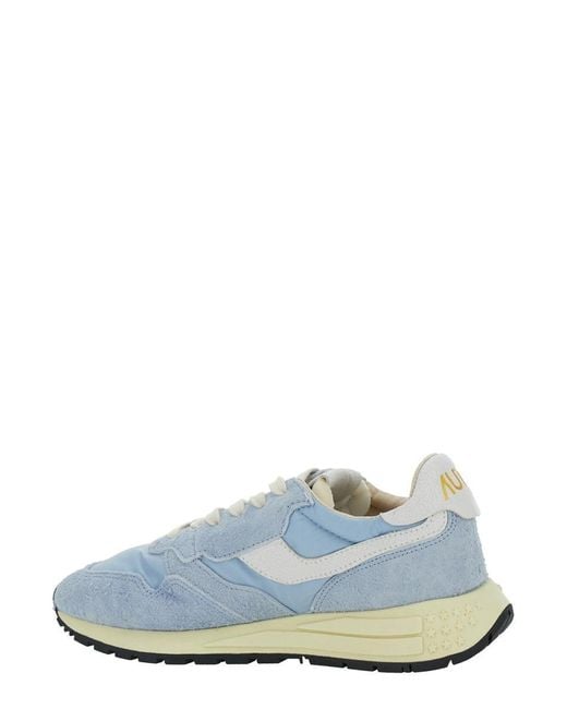 Autry Blue 'Reelwind' Low Top Sneakers With Logo Patch On Tongue And Side