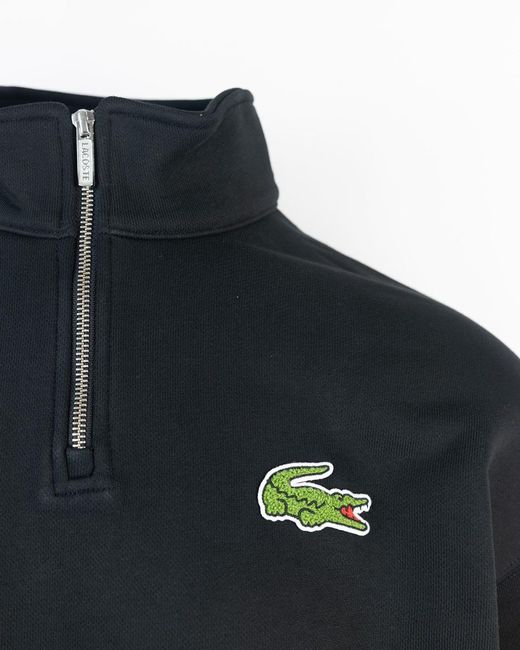 Lacoste Blue Felpa Con Collo Alto Nera for men