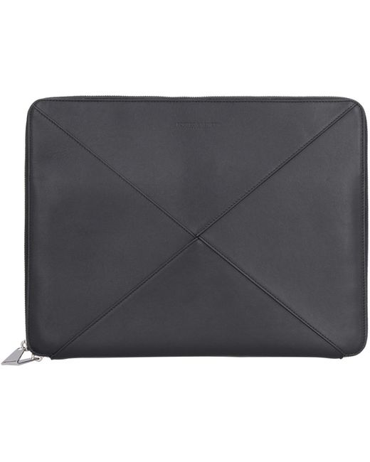 Bottega Veneta Gray Maxi Intreccio Briefcase for men