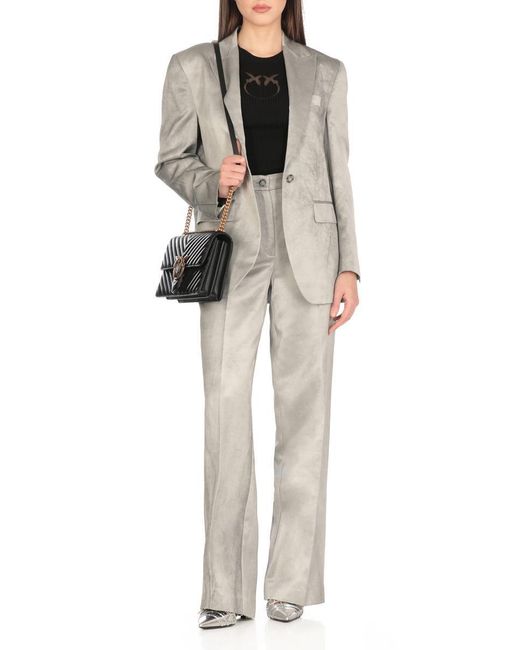 Pinko Gray Viscose Blend Pants