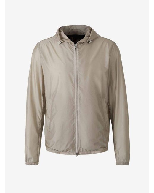 Herno Gray Technical Waterproof Jacket for men