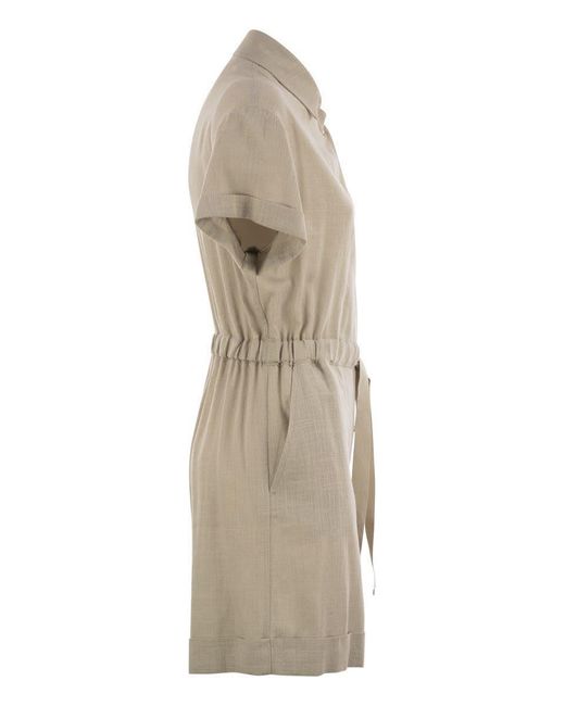 Herno Natural Chemisier Jumpsuit With Drawstring