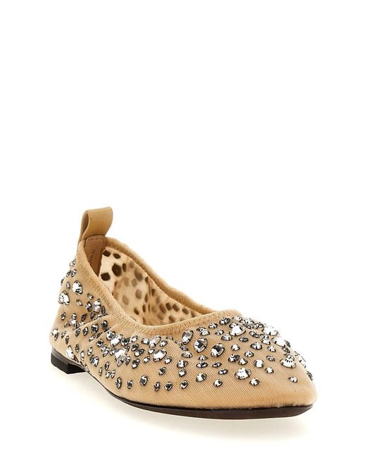 Tory Burch Natural 'Crystal' Ballet Flats