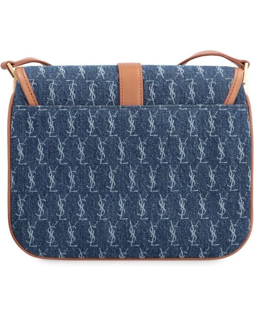 Saint Laurent Blue Satchel Fabric Shoulder Bag