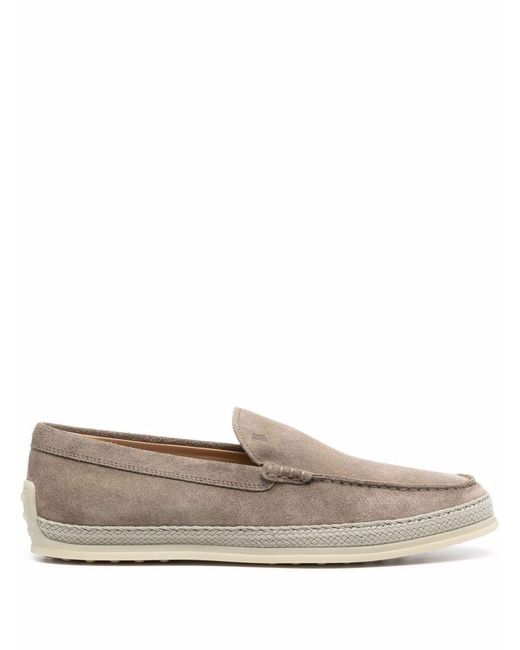 Tod's Gray Stylish Rafia Moccasins For for men