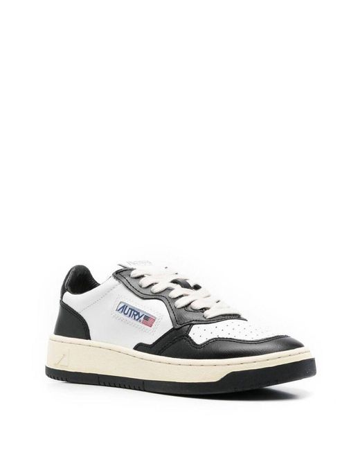 Autry White 'Medalist' And Low Top Sneakers With Logo Patch