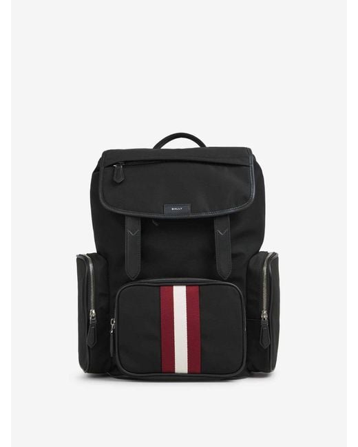 Bally Black Code Nylon Backpack for men