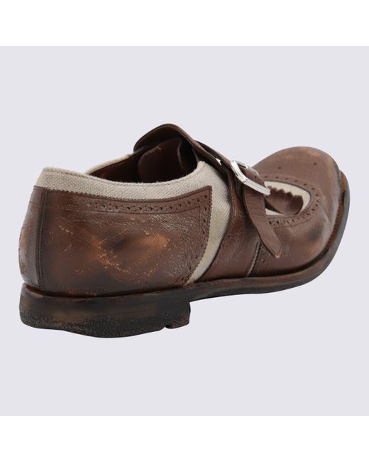 Church's Brown And Ecru Leather Formal Shoes for men