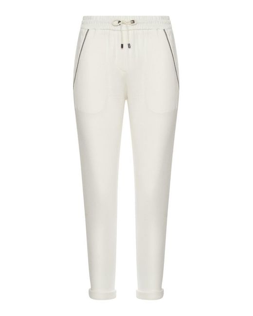Brunello Cucinelli White Track Pant