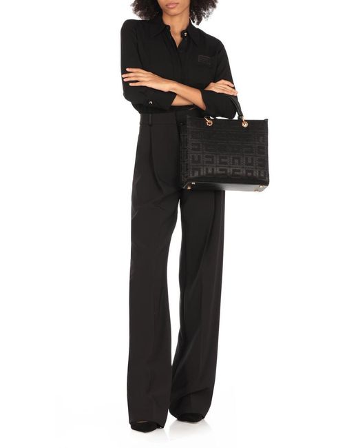 Elisabetta Franchi Black Crêpe Pants With Tailored Silhouette