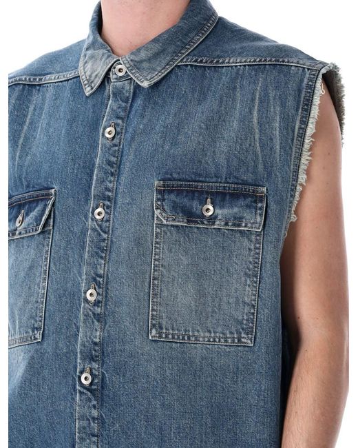 Rick Owens Blue Tommy Jumbo Outershirt for men