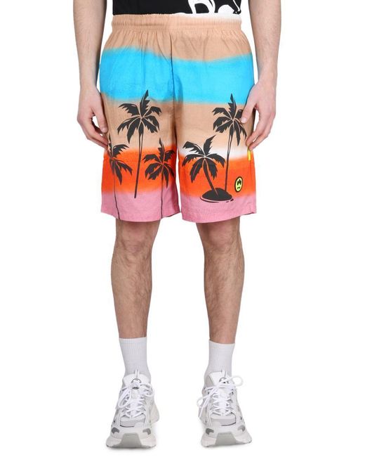 Barrow Red Poplin Bermuda Shorts