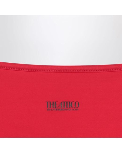 The Attico Red Two-Piece Triangle Bikini In