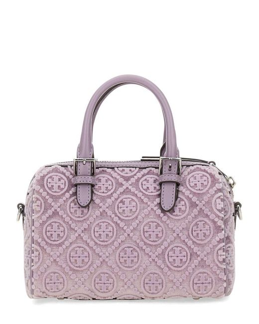Tory Burch Purple "T Monogram Petite Satchel Bag