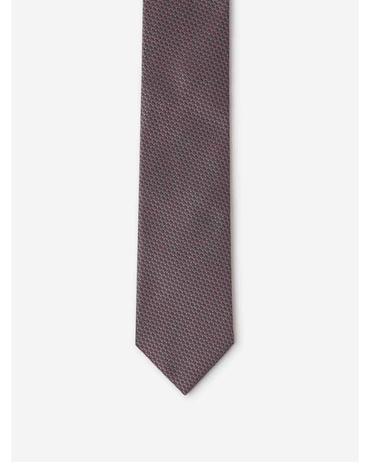 Zegna Gray Geometric Pattern Tie for men