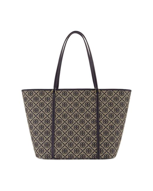Tory Burch Black T-Monogram Shopper Bag