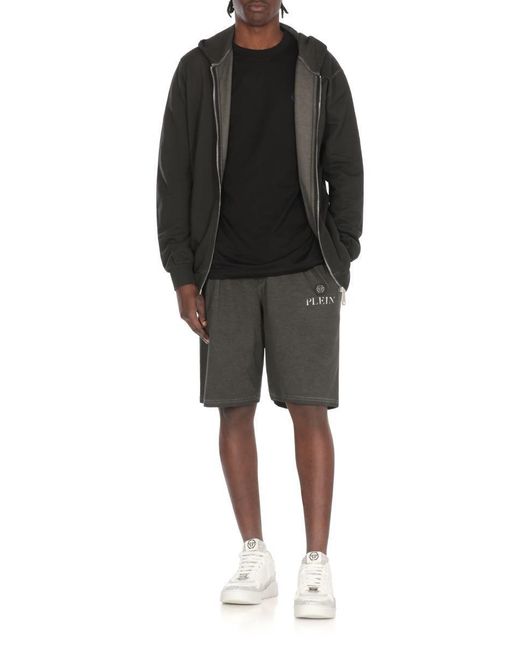 Philipp Plein Black Cotton T-Shirt for men