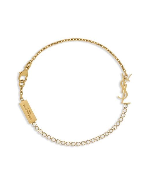 Saint Laurent White Cassandre Bracelet