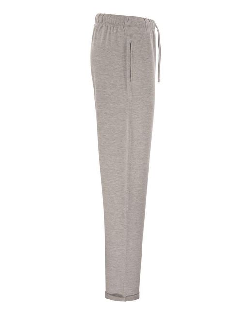 Majestic Filatures Gray Trousers With Drawstring Waist