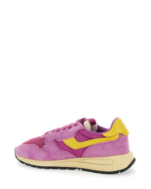 Autry Purple 'Reelwind' Low Top Sneakers With Logo Patch On Tongue And Side