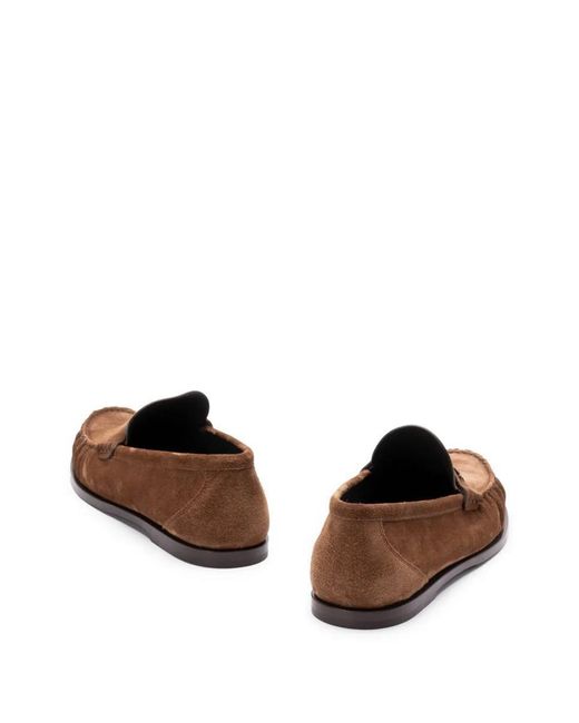 Saint Laurent Brown Laurent Suede Loafers for men