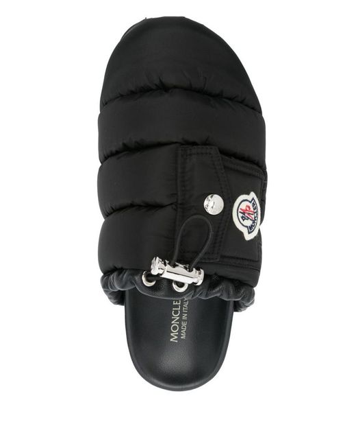 Moncler Black Padded Slippers