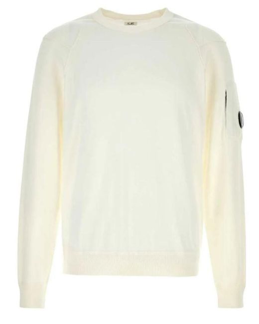 C P Company White Sweaters for men