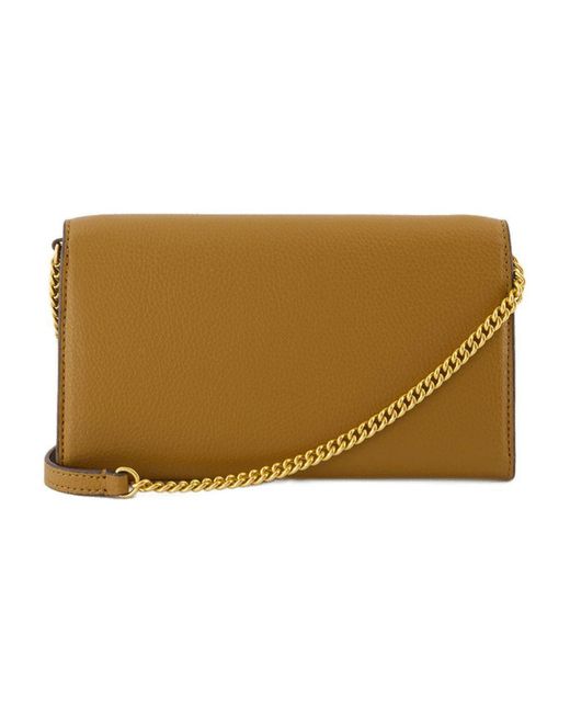 Tory Burch Natural Robinson Wallet On Chain