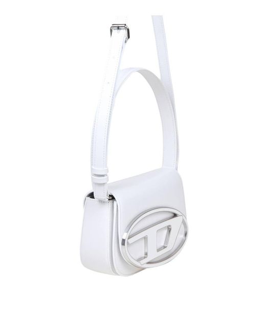 DIESEL White Structured Nappa Bag