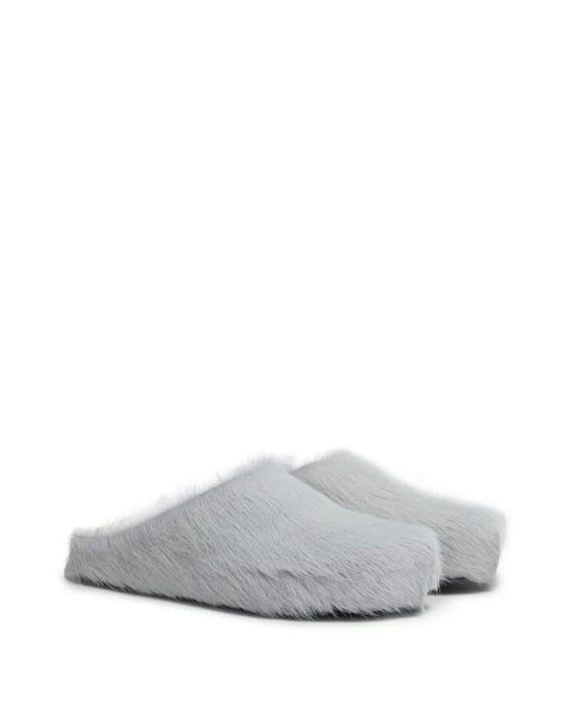 Marni White Slippers Fussbett Sabot With Round Toe for men