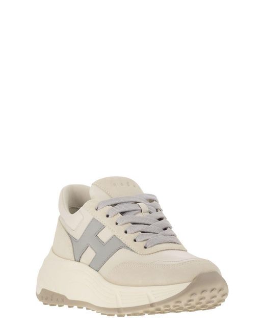 Hogan White Hi-Fi Trainers With Side H