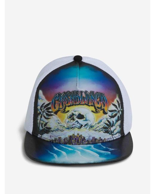 Casablanca Blue Le Premonition Printed Cap for men