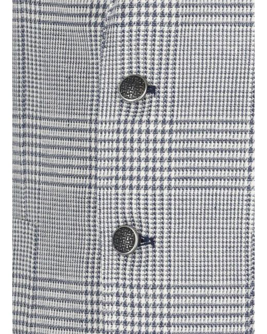Tagliatore Gray Linen And Cotton Jacket for men