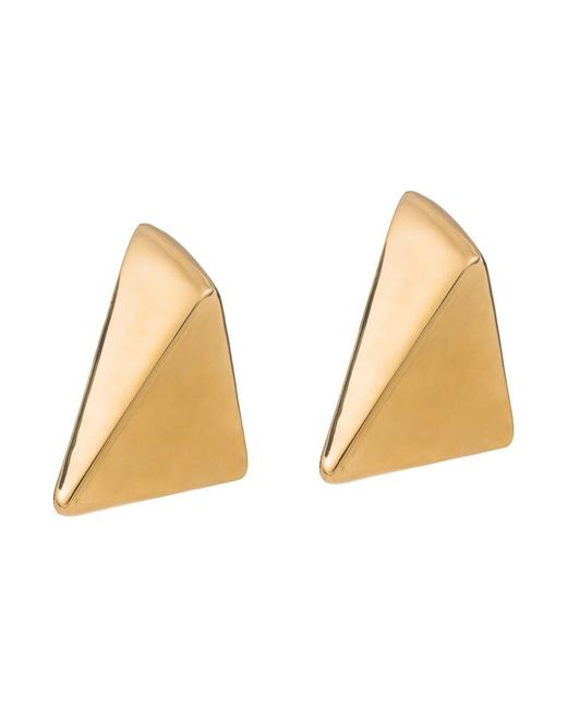 FEDERICA TOSI Natural 'Virtual' Metallic Small Earings With Butterfly Clasp Closure And Triangular Shape