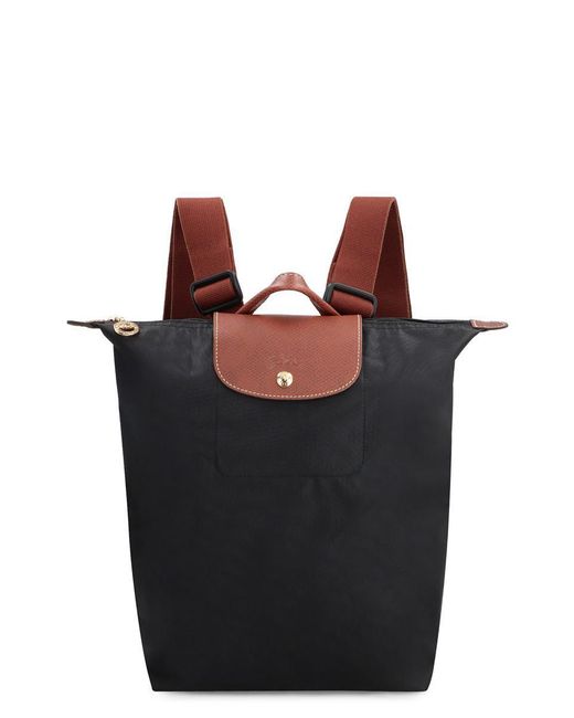 Longchamp Black Le Pliage Original M Technical Fabric Backpack