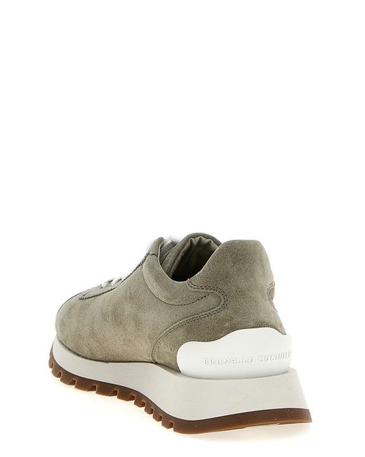 Brunello Cucinelli Green Shiny Tab Sneakers