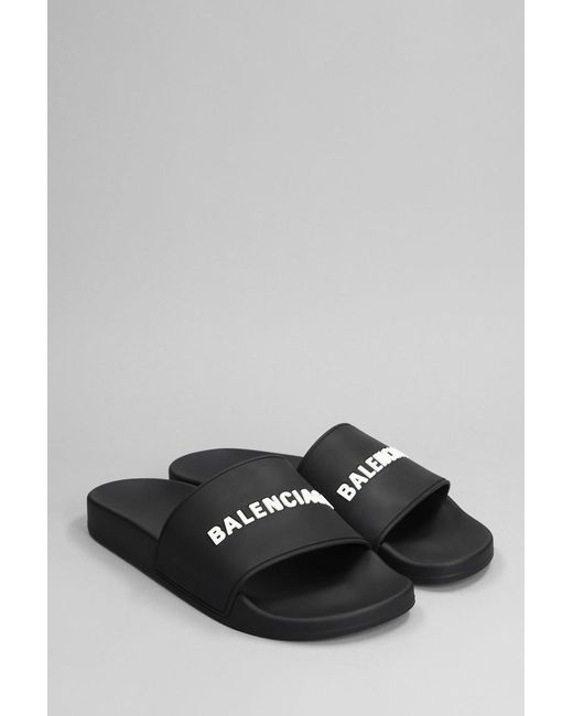 Balenciaga Gray Pool Slide Slipper-Mule for men
