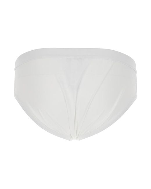 Dolce & Gabbana White Swimwear With Logo Drawstring And Logo Tag for men